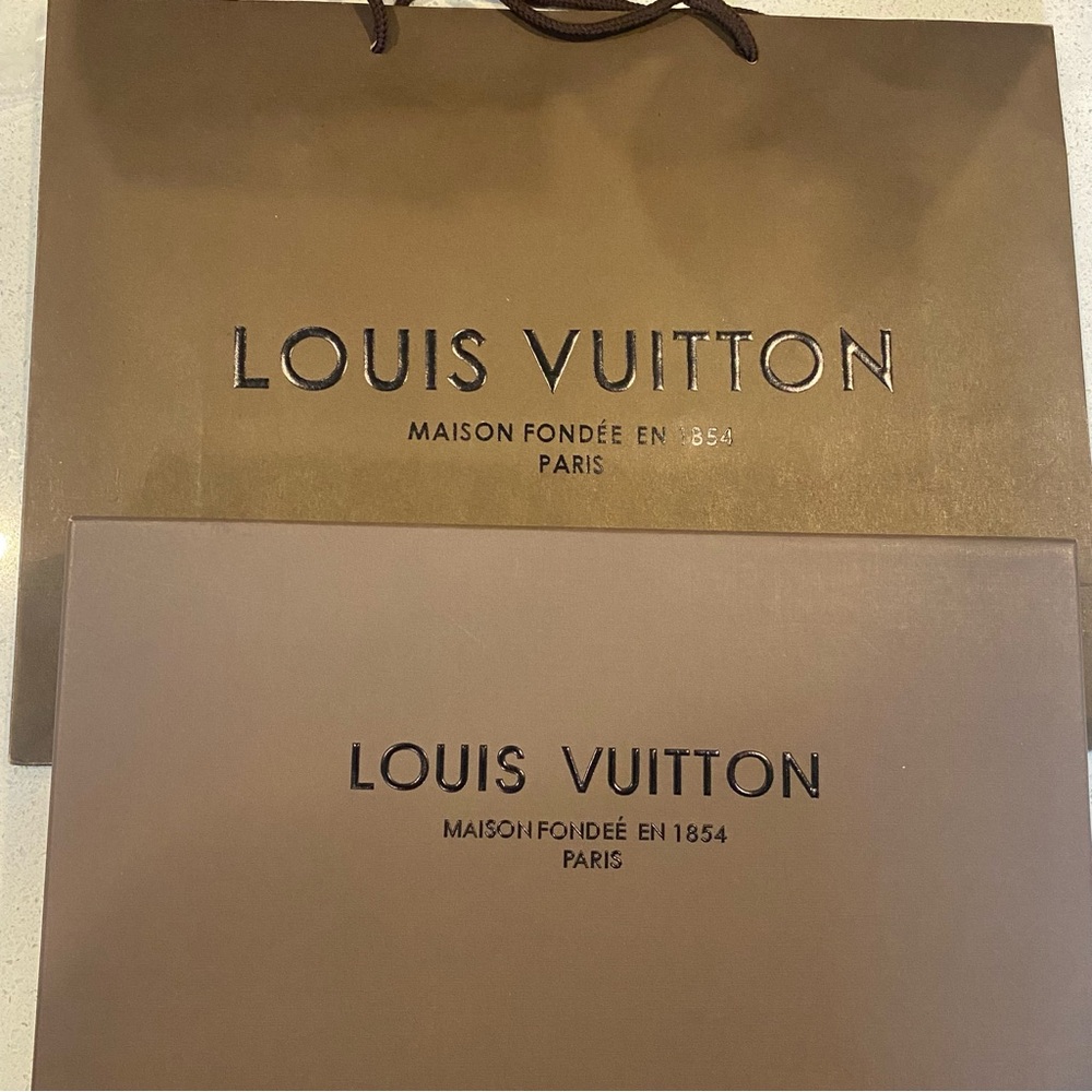 Louis Vuitton box and paper bag